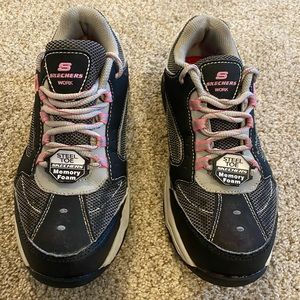 sketchers memory foam work shoes